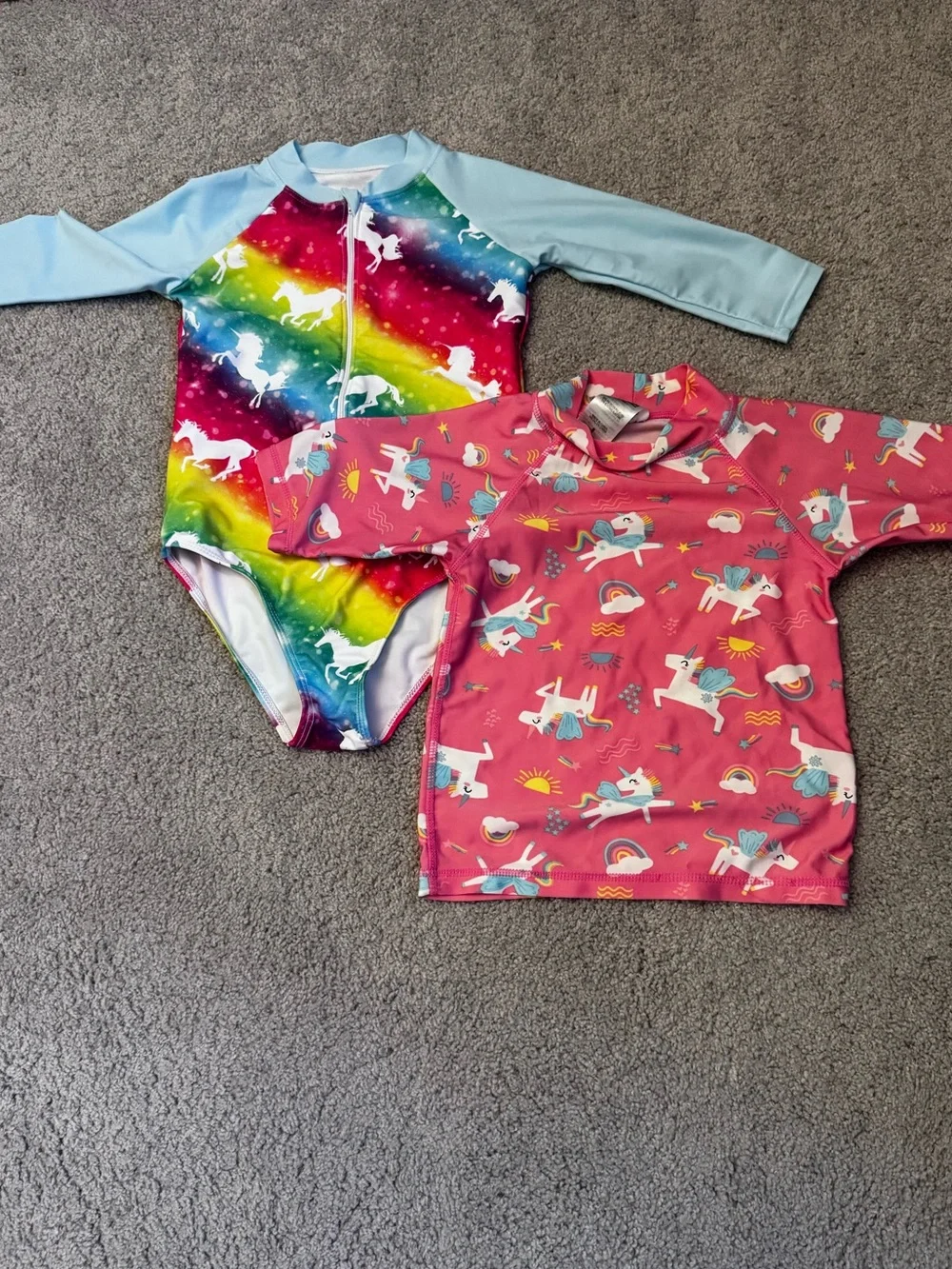 Unicorn-Themed Swimwear - One Piece and a Top, 5-6